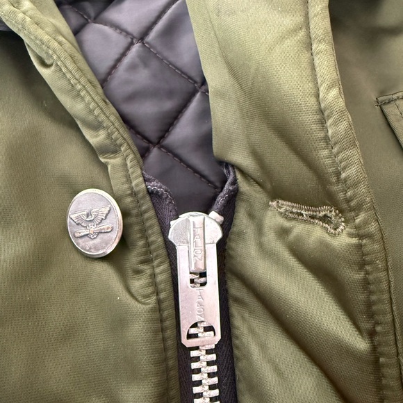 Vintage 1960s Tuffy Jac Olive Bomber Jacket Faux Fur Collar Talon Zipper Men L - Picture 11 of 15